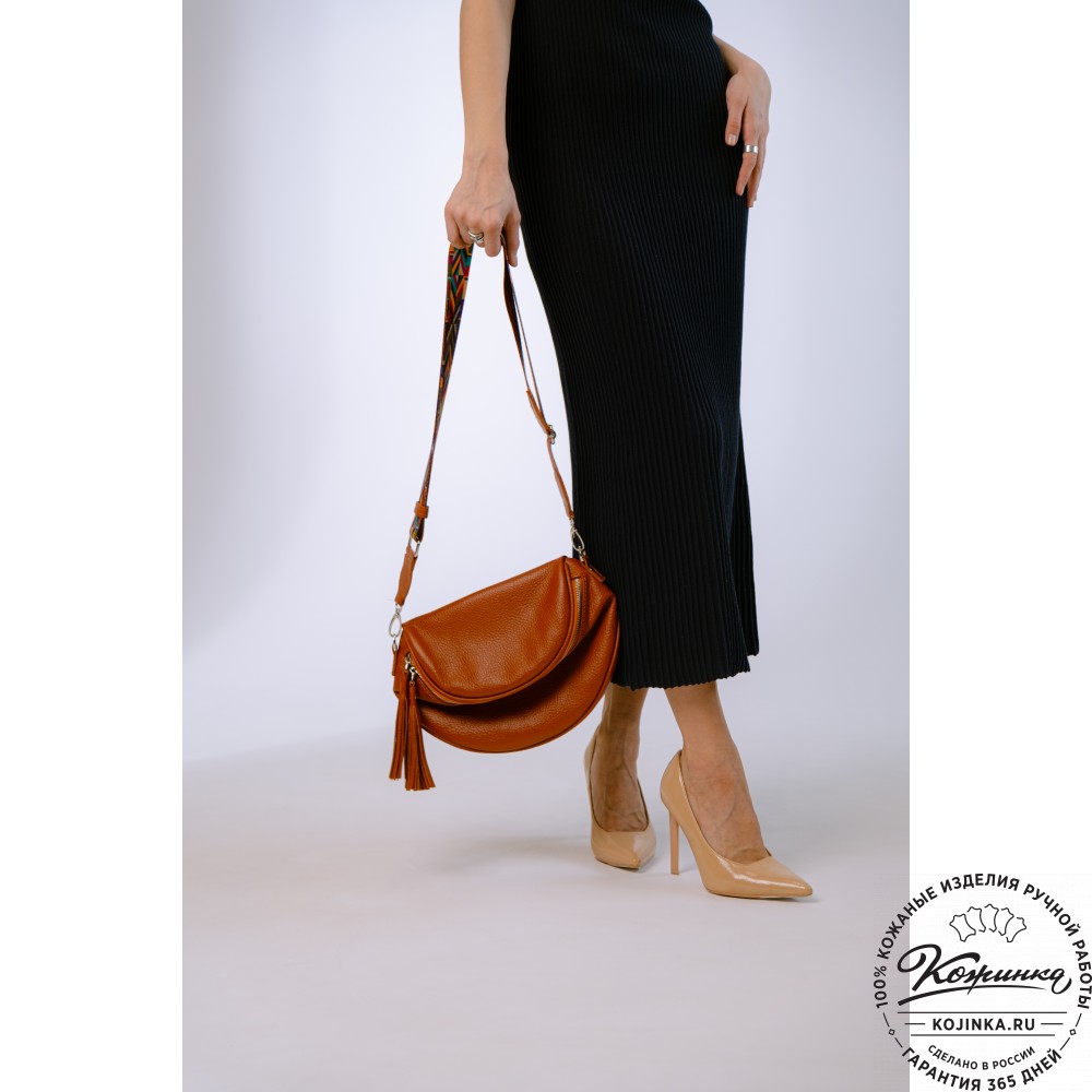 Женская кожаная сумка "Либерти" (рыжая)